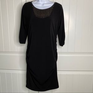 3/$30! A Pea in the Pod beaded black dress size medium